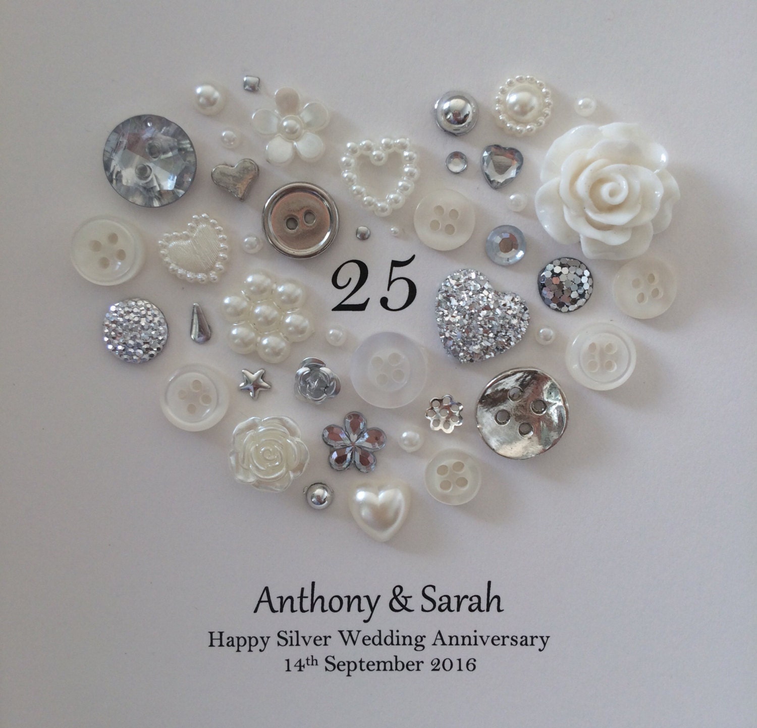 25th Wedding Anniversary Gift Silver Anniversary Silver Etsy