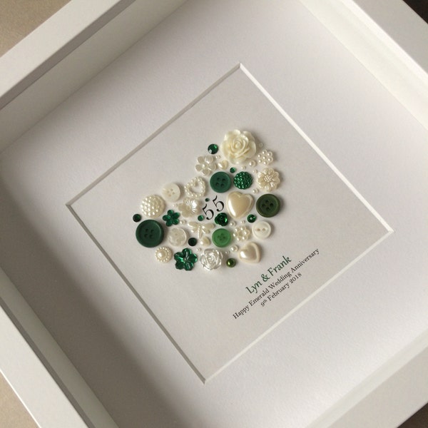 55th Anniversary - Emerald Anniversary - Emerald Wedding - 55th Wedding Anniversary - Traditional Gift - Personalised Gift - 55 Years