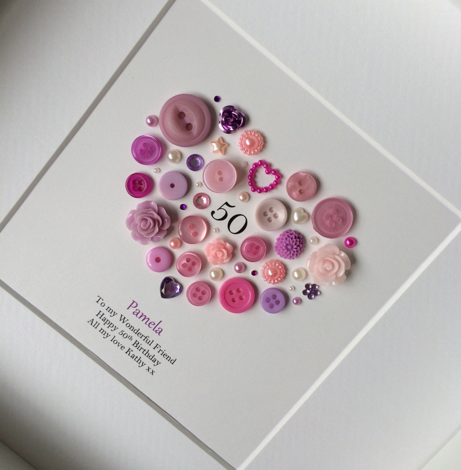 Birthday Button Art Birthday Gift for Friend Christmas Gift Etsy UK