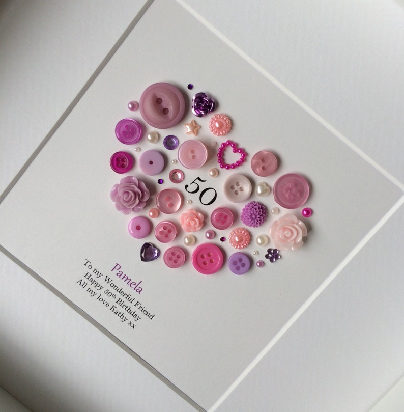 Birthday Button Art Birthday Gift for Friend Christmas Gift Etsy UK