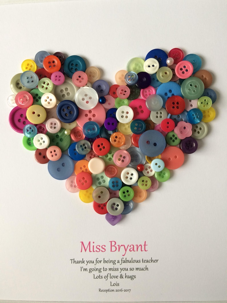 Personalised Button Art, Christmas Gift, Gift Idea for Daughter, Gift ...