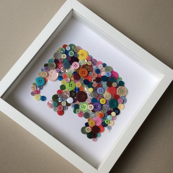 Button Art Canvas Etsy