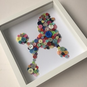 Poodle Art - Poodle Wall Hanging - Button Art - Christmas Gift Idea - Dog Gift - Dog Themed Gift - Colourful Wall Art - Poodle Gift Idea bild 1