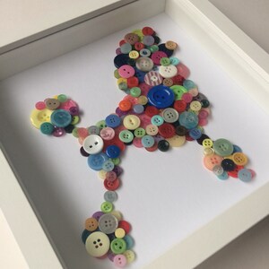 Poodle Art - Poodle Wall Hanging - Button Art - Christmas Gift Idea - Dog Gift - Dog Themed Gift - Colourful Wall Art - Poodle Gift Idea bild 6