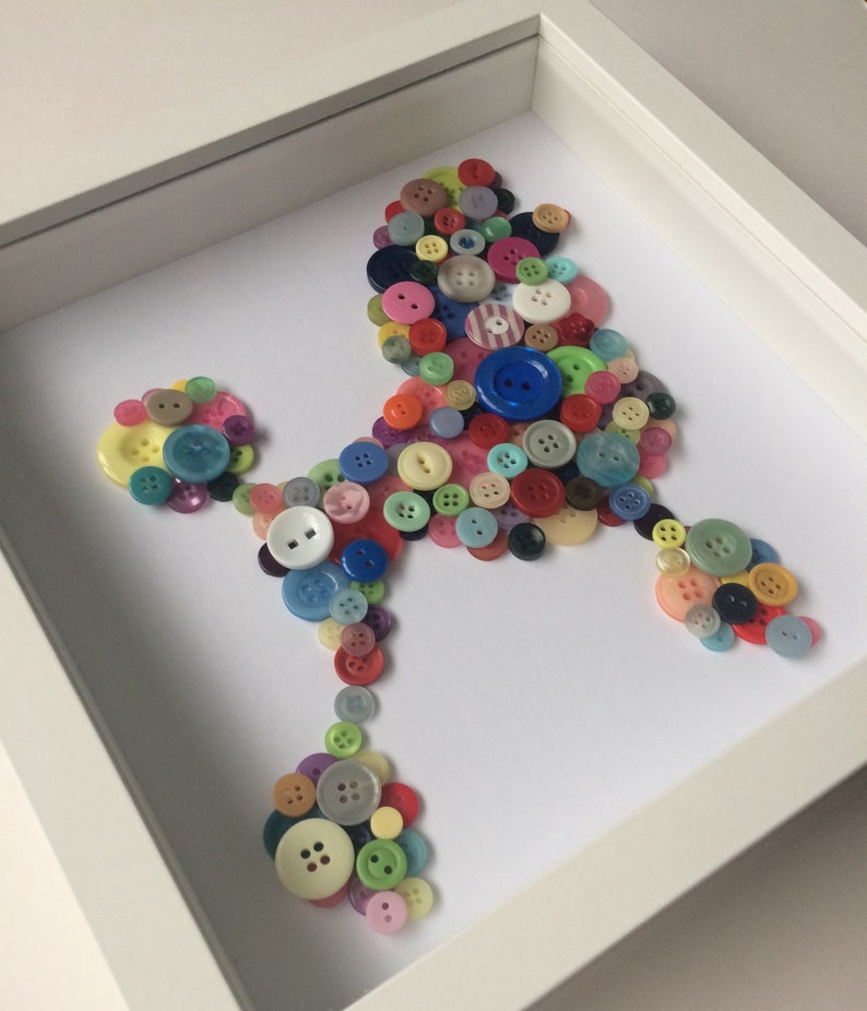 Poodle Art - Poodle Wall Hanging - Button Art - Christmas Gift Idea - Dog Gift - Dog Themed Gift - Colourful Wall Art - Poodle Gift Idea bild 6