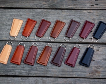 Personalized Leather Padded Keychain; Custom Key Chain, Leather Key Fob; Monogram Hand Stamped Keychain; Unique Gift for Him and Her
