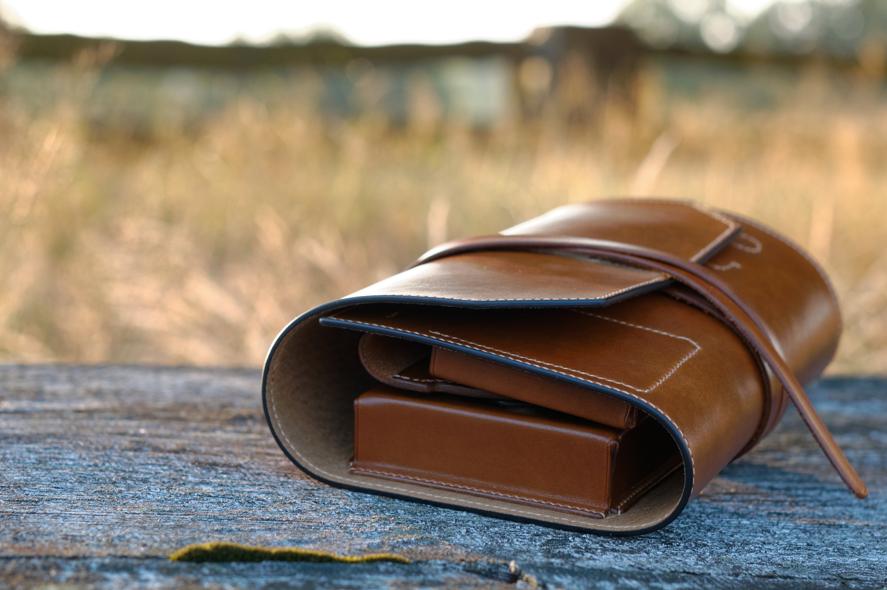 Leather Cigar Case Travel Cigar Pouch Handstitch Leather Etsy