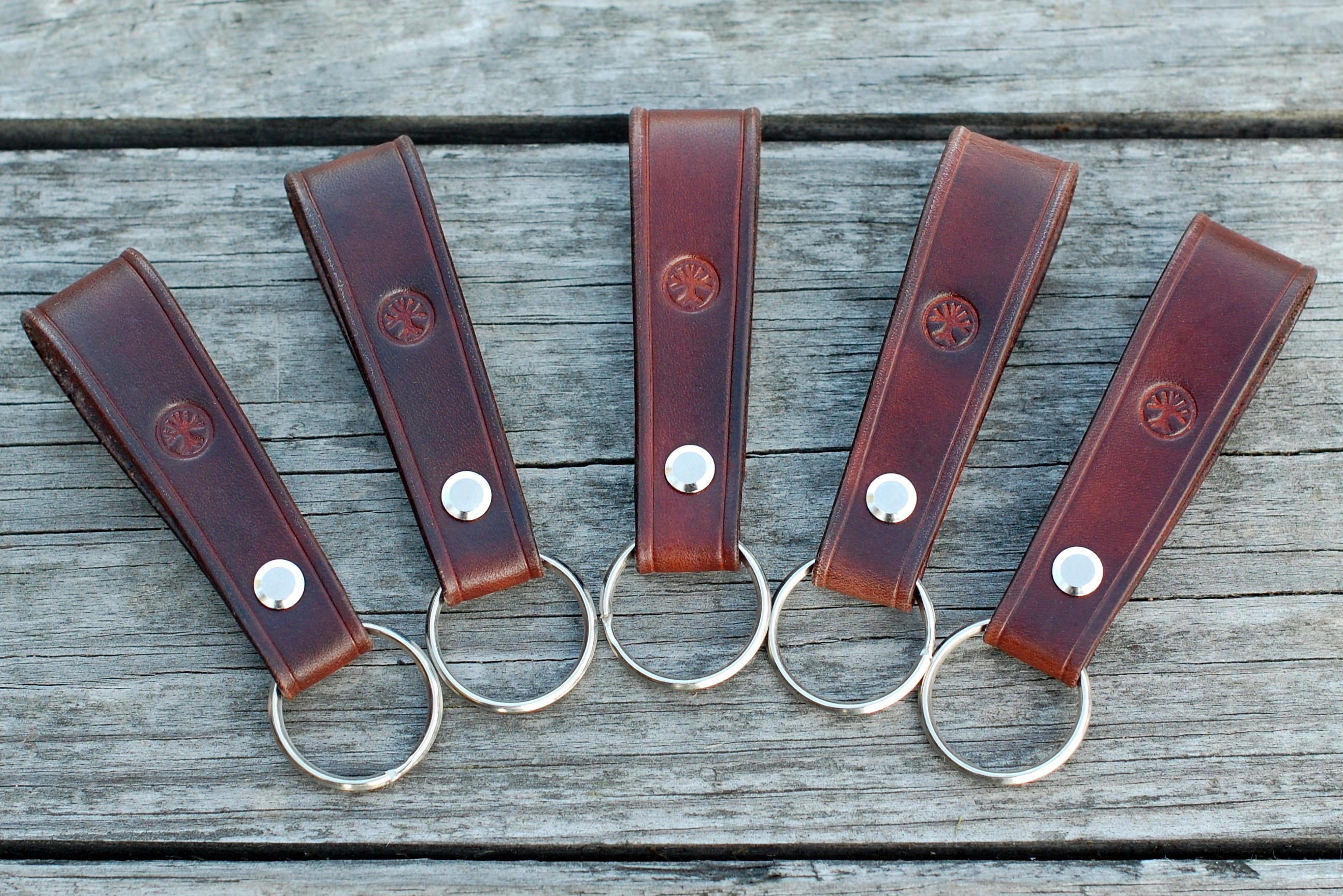 Leather keychain dark brown Belt loop with key ring Etsy