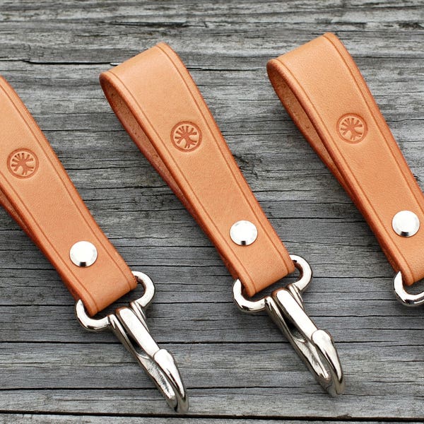 Riveted Leather Keychain - Etsy