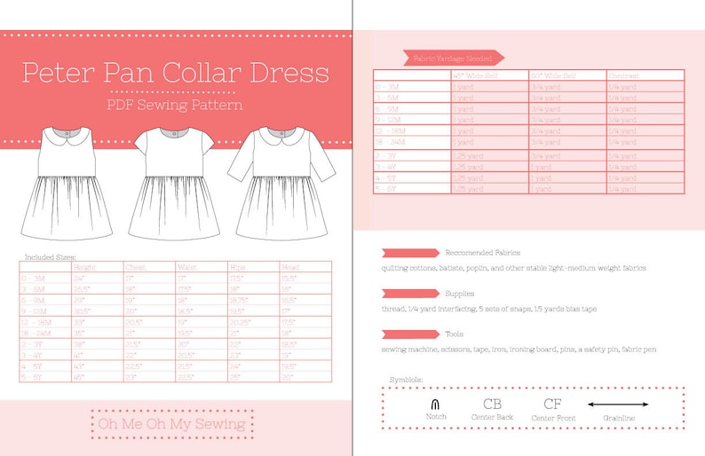 Peter Pan Collar Dress PDF Sewing Pattern - Etsy Australia