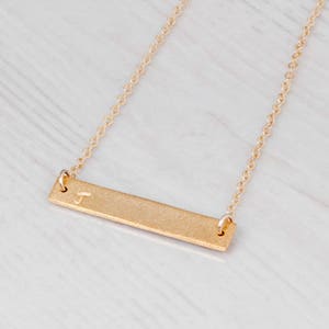 Bar Name Necklace, Bar Necklace Personalized, Hand Stamped Necklace, Custom Necklace, Name Bar, Date Bar Necklace, Gold, Silver, NP1053 image 4