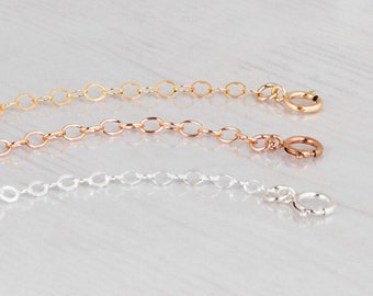 Necklace Extender Chain, Removable Extender, Sterling Silver, 14k Gold Filled, Rose Gold Filled Extension, Adjustable Length Necklace, EX1