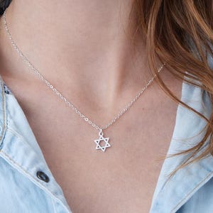 Tiny Star of David Necklace, Sterling Silver, Gold or Rose Gold, NP1018