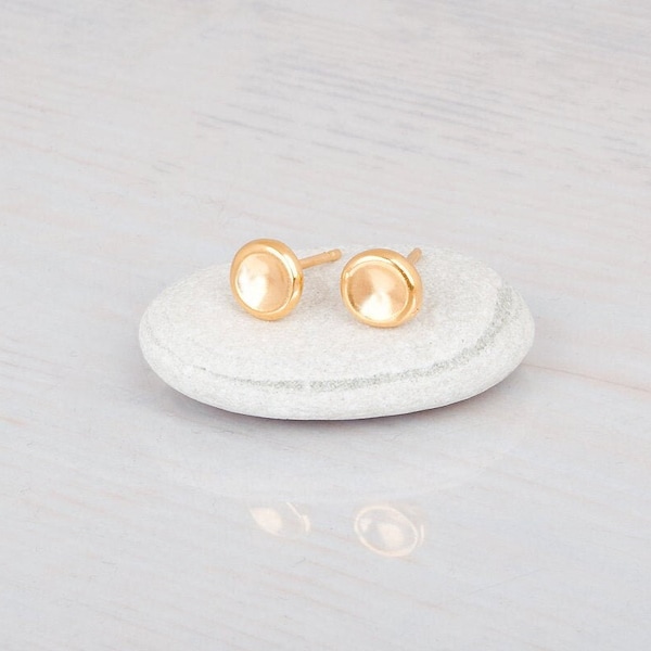 Pebble Earrings, Small Stud Earrings, Dimple Earrings, Delicate Earrings, Gold, Silver, Rose Gold, Minimalist Earrings, Simple Studs,  ER17