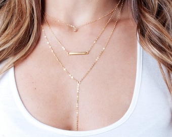 Layered Necklace Set, Triple Layer Necklace, 3 Layer Necklace, Silver Layered Necklace, Gold Layer Necklace, Multi Layer Necklace, NL17