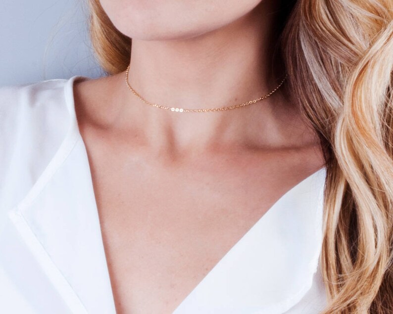 Gold Choker Necklace Set Necklace Set of 2 Minimal Y Lariat Etsy