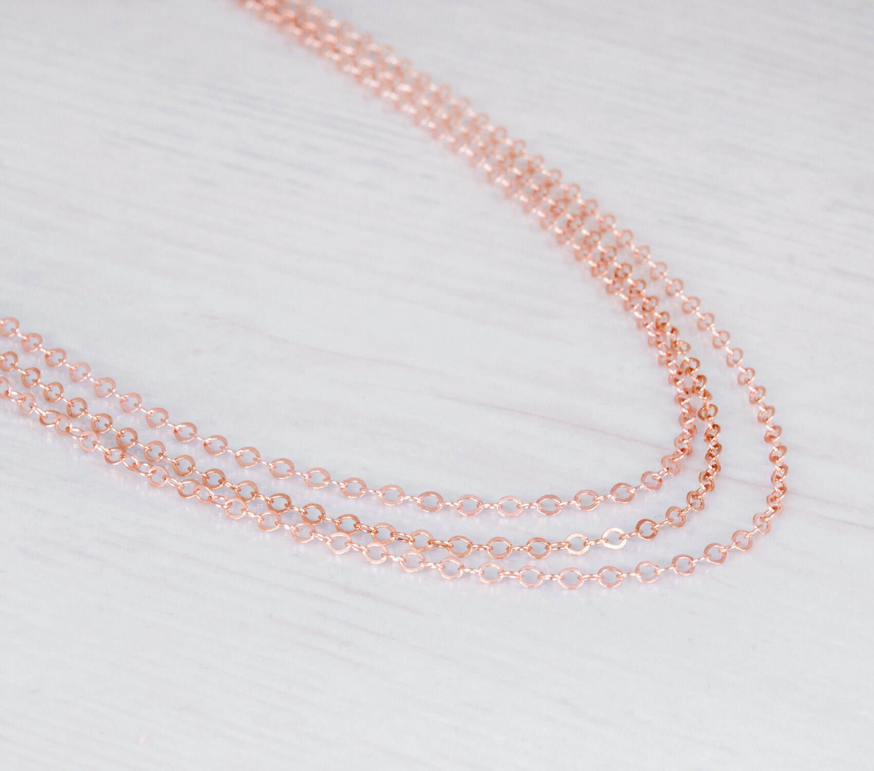 Rose Gold Filled Layered Choker Necklace, Dainty Minimal Chain