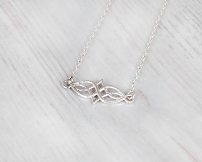 Celtic Necklace, Celtic Jewelry, Dainty Celtic Knot Necklace, Women Necklace, Simple Elven Necklace, Sterling Silver, Gold, NP1015 Sterling Silver