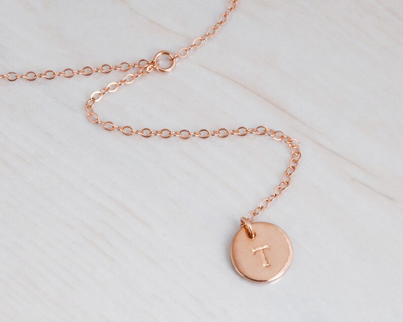 Initial Y Necklace, Drop Y Lariat Disc Necklace, Gold, Sterling Silver, Rose Gold, Personalized Disc, Delicate Short Y Necklace, NP1063 image 2