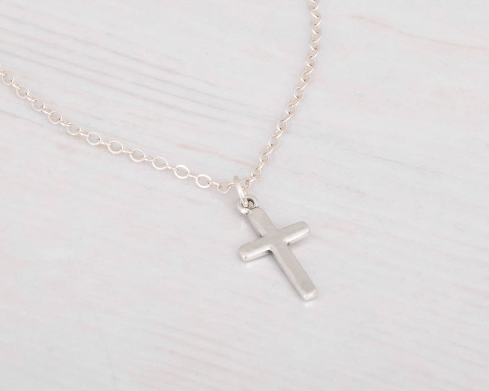 Cross Choker Necklace Sterling Silver Cross Necklace Tiny Etsy