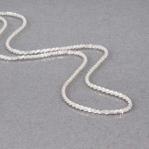 Silver Chain Necklace, Sparkle Necklace, Silver Layered Necklace, Thin Necklace Chain, Dainty Choker, Sterling Silver Chain, NX50008-S