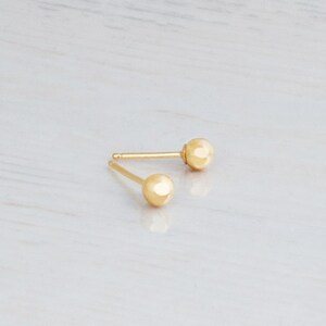 Gold Ball Stud Earrings, Tiny Gold Stud Earrings, Tiny Earrings, Ball Earrings, Minimal Earring, Silver, Rose Gold, 3mm, 4mm, 5mm, 6mm, ER10 image 5