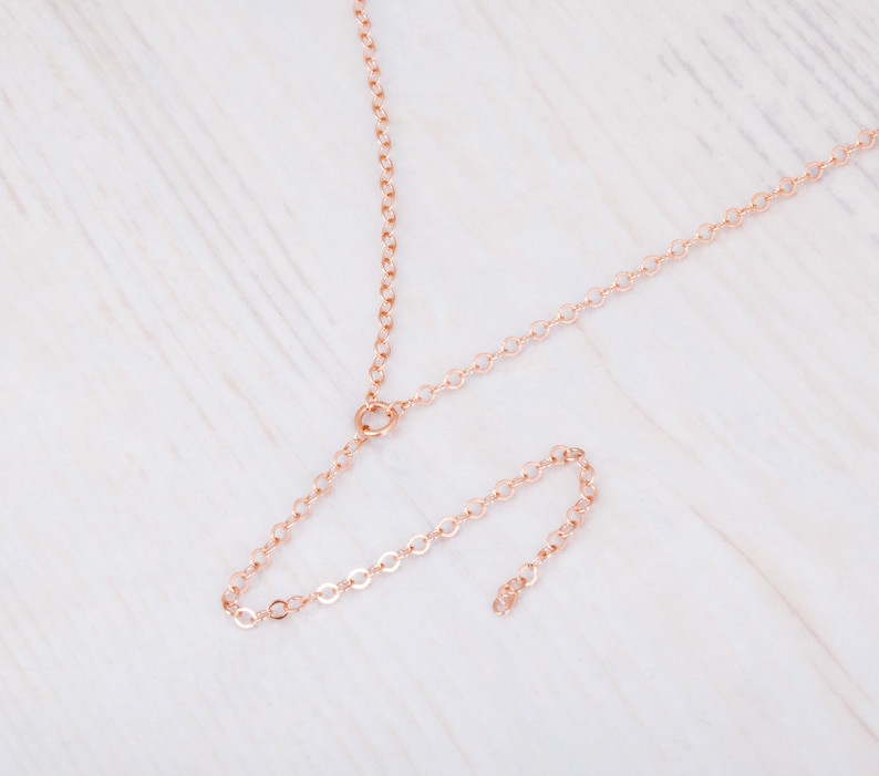 Rose Gold Lariat Necklace, Rose Gold Y Necklace, Dainty Necklace, Minimal Lariat Necklace, Gold Filled, Sterling Silver, NX50013 image 5