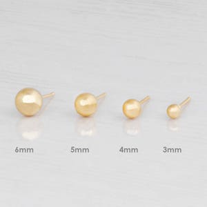 Gold Ball Stud Earrings, Tiny Gold Stud Earrings, Tiny Earrings, Ball Earrings, Minimal Earring, Silver, Rose Gold, 3mm, 4mm, 5mm, 6mm, ER10 image 2
