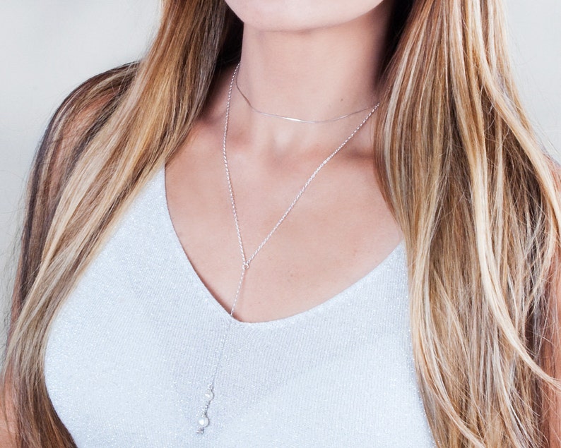 Sterling Silver Choker Necklace Dainty Layered Choker Etsy