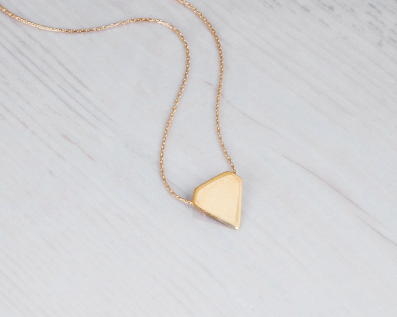 Diamond Shape Necklace, Geometric Choker Necklace, Personalized Choker Necklace, Inital Necklace, Engraved Choker, Gold, Silver, NP1035H image 2