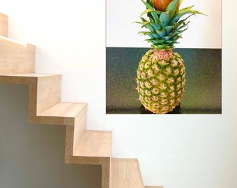 Foodart „Ananas“ Druck auf Leinwand oder Alu Dibond, Geschenk, Obst auf Leinwand, Küchen Dekoration, Wandbild, Muttertag, Poster Küche