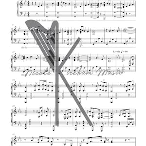 May include: Sheet music for the song "Misty Mountains/Song of the Lonely Mountain" from the movie "The Hobbit: An Unexpected Journey". The music is arranged for piano and includes the words "With Movement = 110" and "Lively = 80".