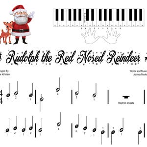 Rudolph the Red Nosed Reindeer - Beginner Piano Sheet Music