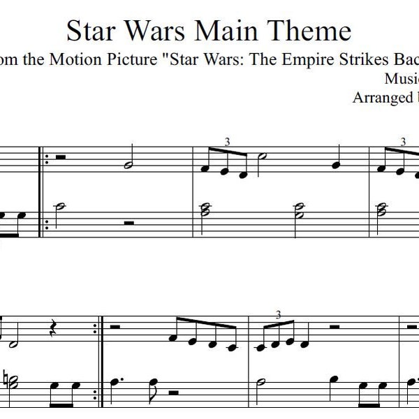 Star Wars Main Theme - Beginner Sheet Music