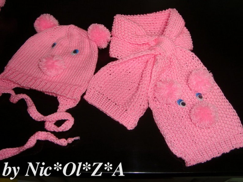 Spring Autum Baby Doggs HAT Winter SCARF /& BOOTIES Handmade Knitted Pink