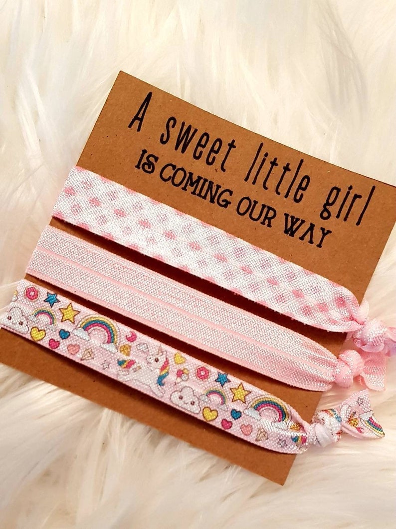 Baby Shower Favour Hair Ties Wrist Band Thank You Gift Etsy