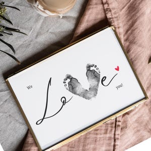 We Love You Valentine’s Day Footprint Keepsake - Digital Download Art for Kids Children Baby