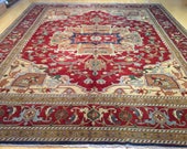 11 39 .11 quot x 14 39 .11 quot Traditional Geometric Design Handmade Hand knotted Oriental 100 Wool Tribal Rug CW-464
