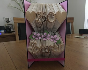 Personalised with name and age folded book art