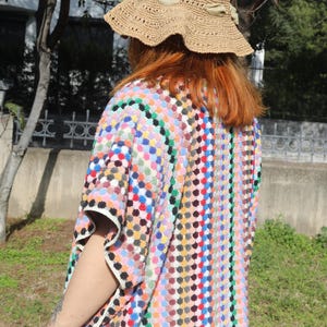 Rainbow Beach Poncho, Boho Towel Cover Up, Hippie Beach Dress, Personalized Wearable Towel, Plus Size Pool Cover Up image 1