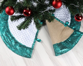reversible tree skirt christmas tree skirt sequin tree skirt burlap tree skirtholiday tree skirt glitter tree decor - Teal Christmas Tree Skirt reversible tree skirt christmas tree skirt sequin tree skirt burlap tree skirtholiday tree skirt glitter tree decor - Teal Christmas Tree Skirt