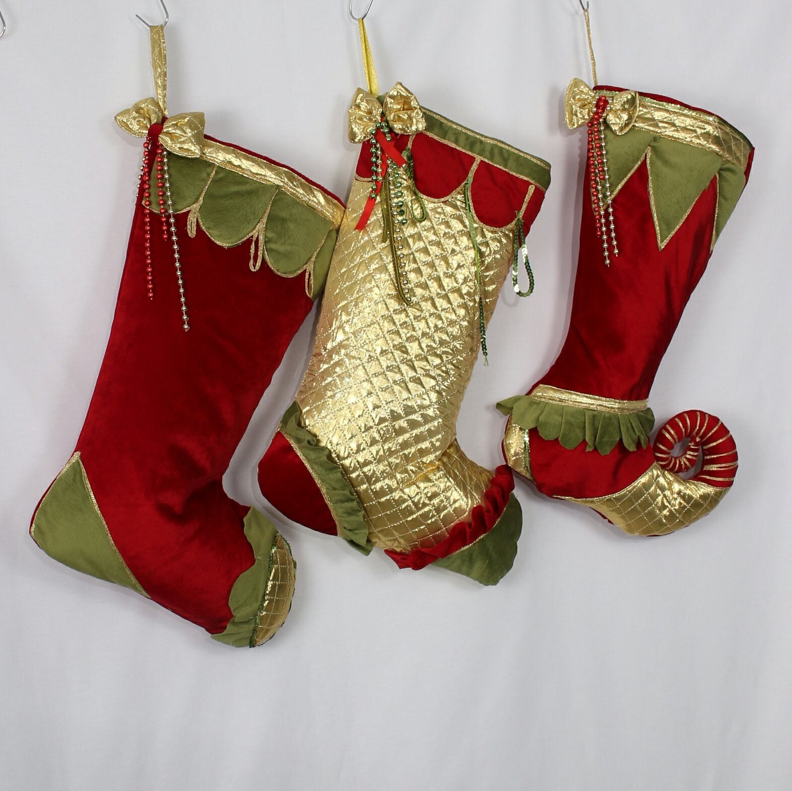 READY To SHiP Jester Stocking Elf Stocking Set Personalized | Etsy