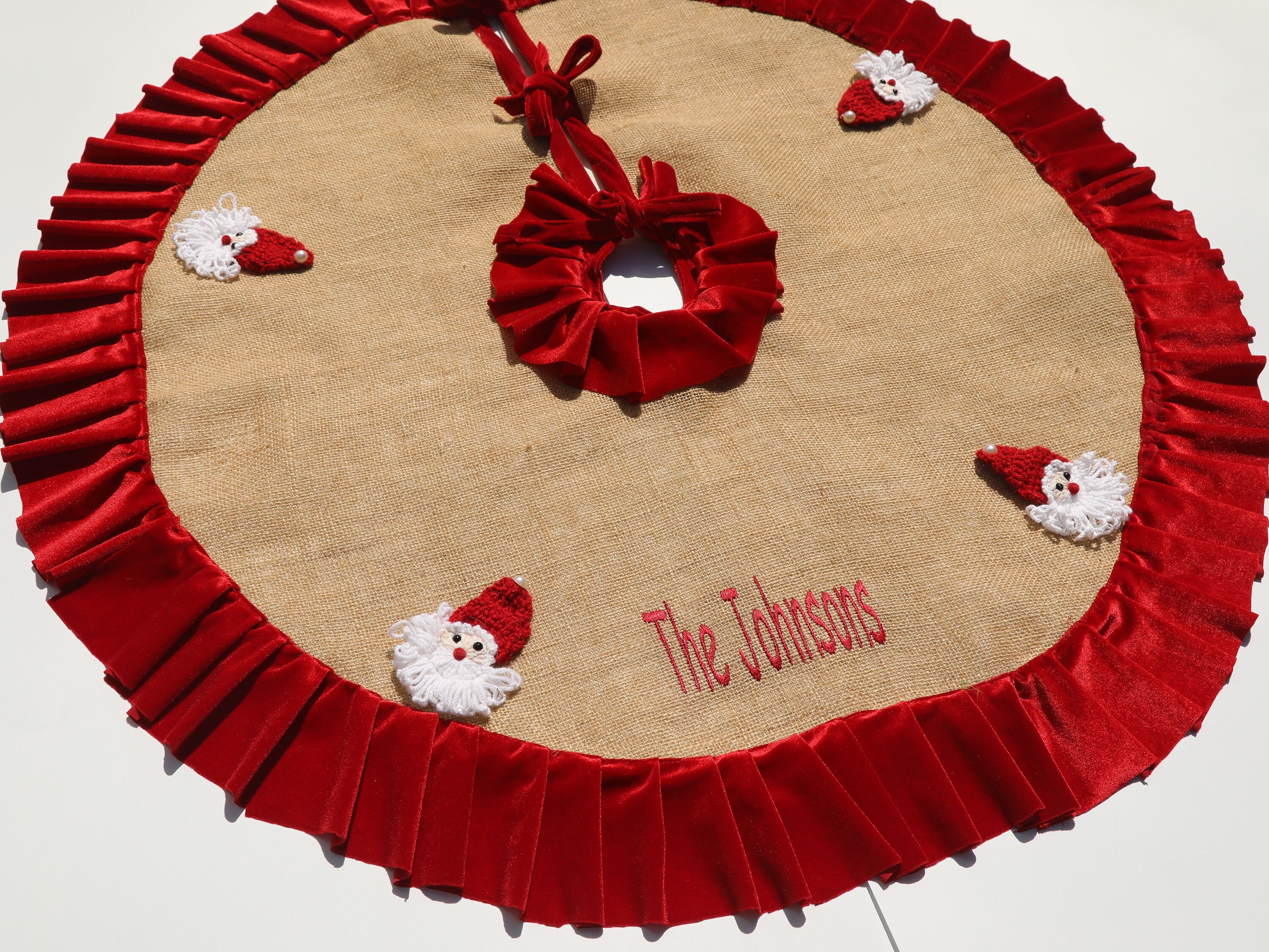 Personalized Santa Tree Skirt Burlap Christmas Tree Skirt Etsy UK