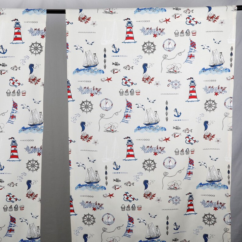Nautical Curtain Nursery Curtain Custom Curtain Sailor Curtain Etsy