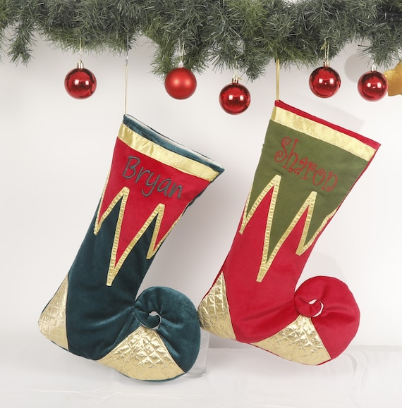 Personalized elf christmas stockings Clearance