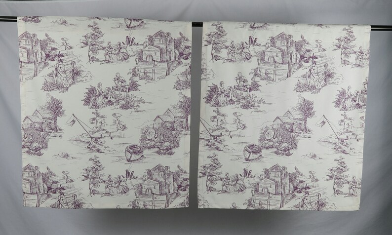 Toile Curtains Blue Curtains French Toile Custom Curtains Living Room Curtains Toile De jouy French Country Home Victorian Curtains