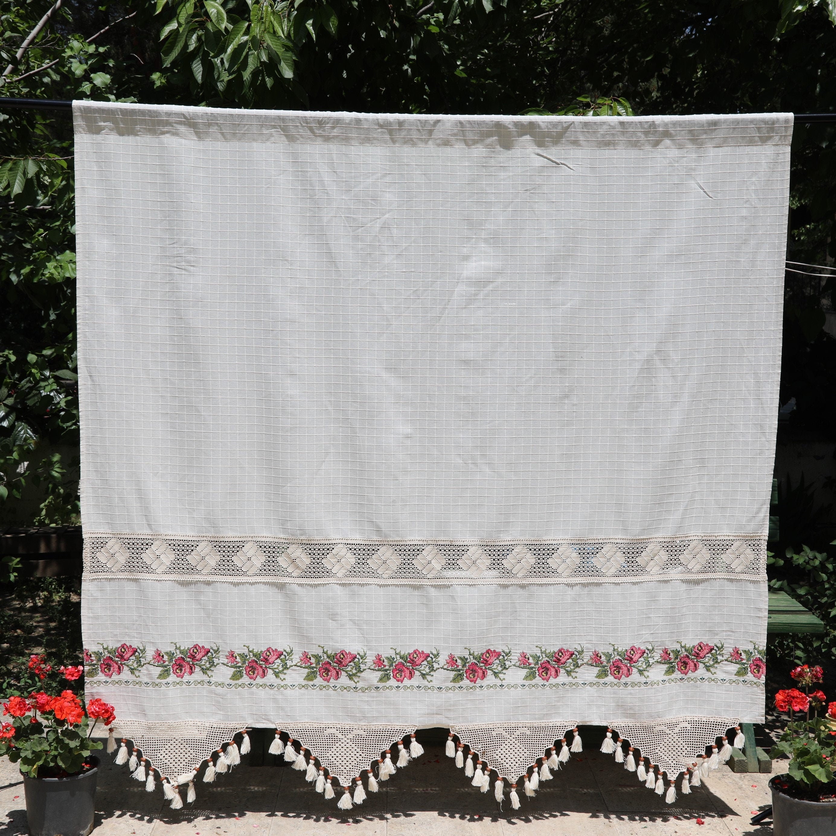 Shabby Chic French Country Curtain Embroidery Curtains Etsy Shabby Chic French Country Curtain Embroidery Curtains Etsy