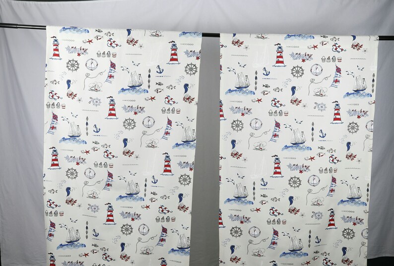 Nautical Curtain Nursery Curtain Custom Curtain Sailor Curtain Etsy