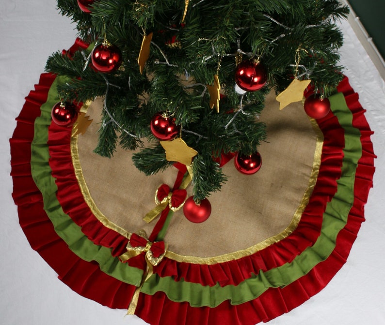 Gold Christmas Tree Skirt 36''to100'' Extra Etsy