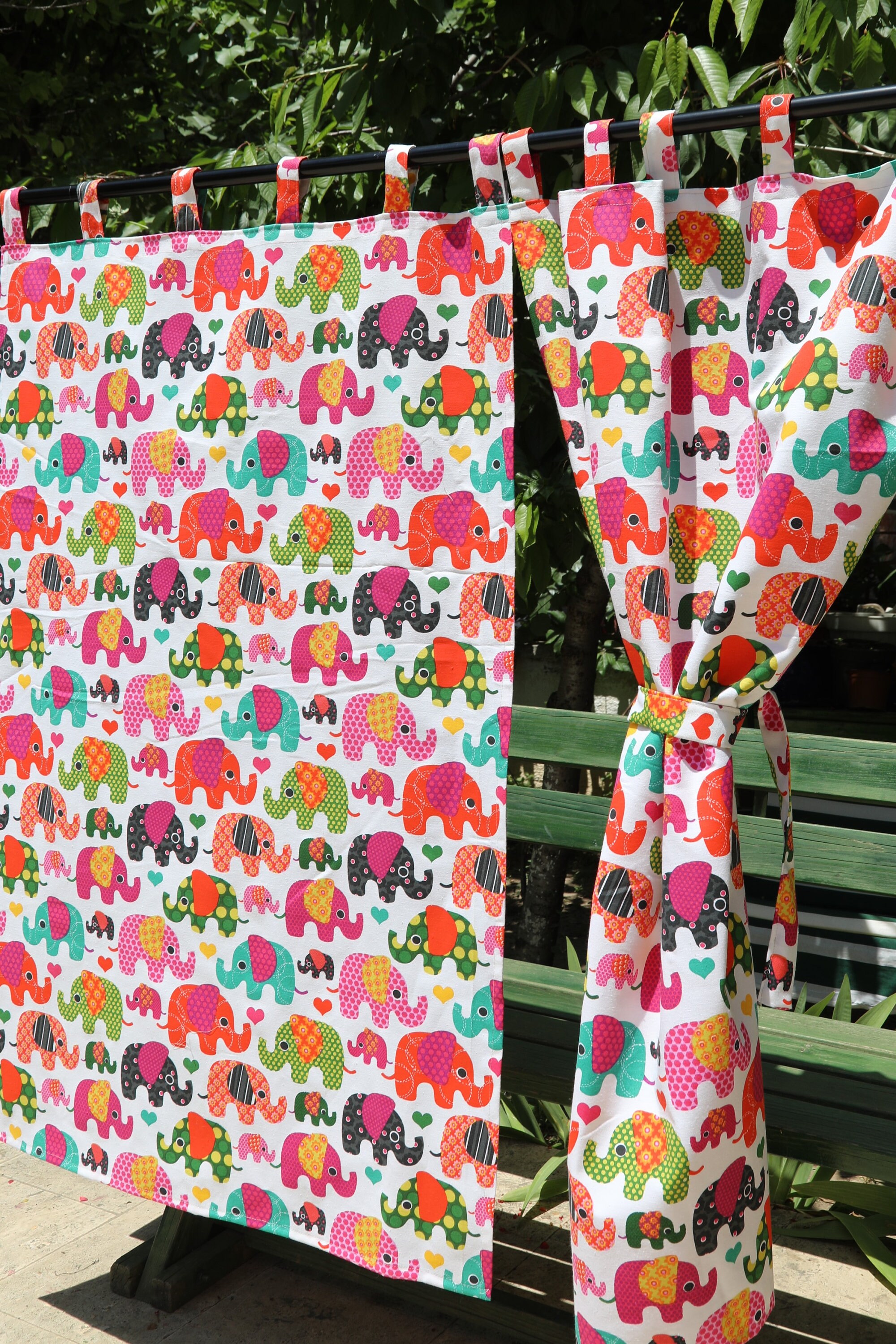 Nursery Curtains Elephant Nursery Baby Curtain Baby Girl Etsy